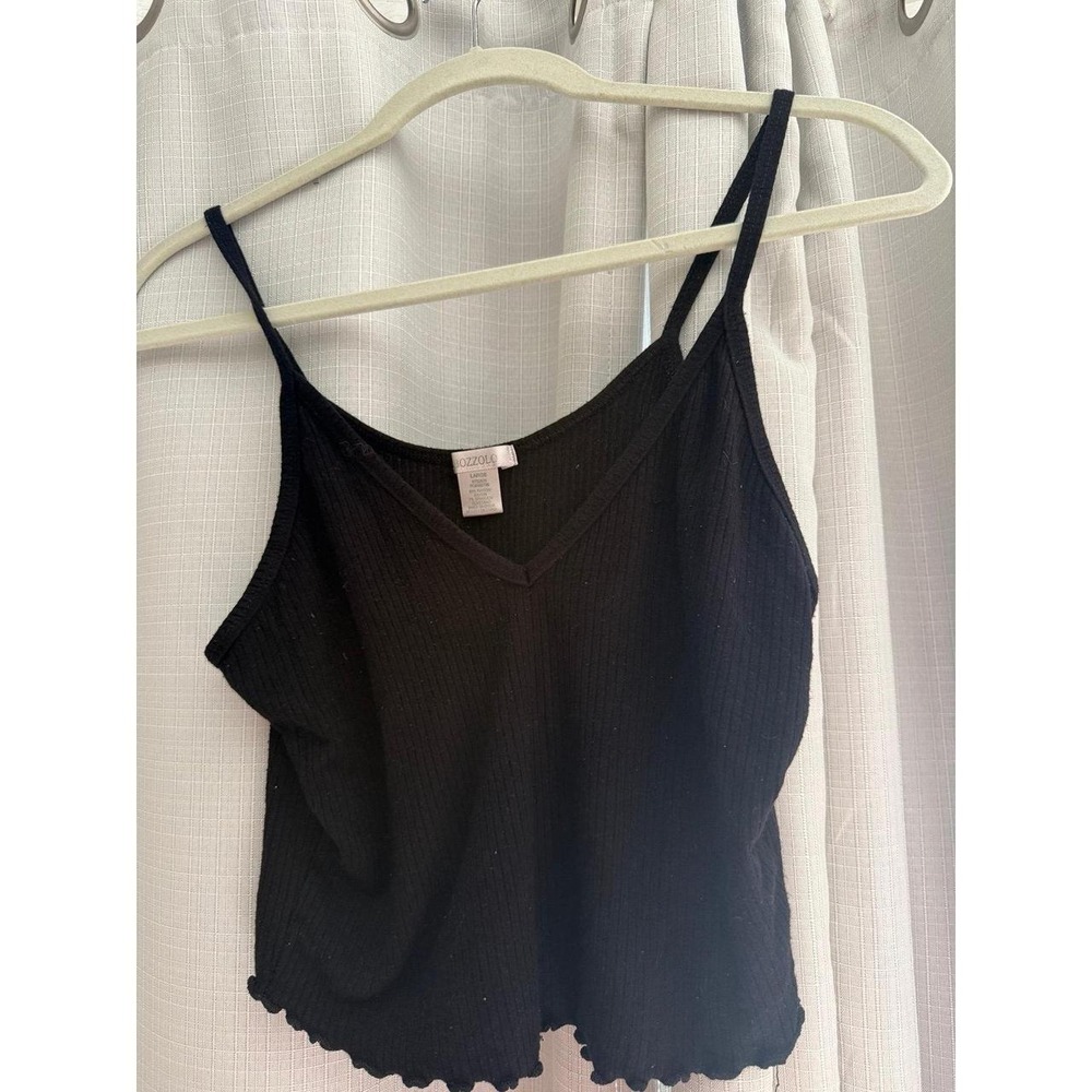 black ribbed cami tank top